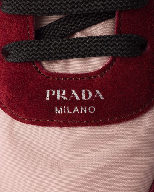 Prada Multicolor Collapse Re-Nylon And Suede Sneakers