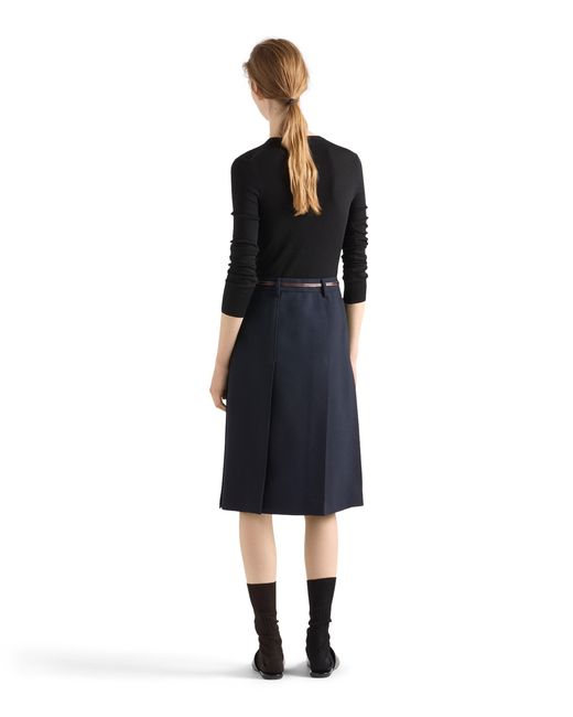 Prada Black Ribbed Knit Wool Cardigan