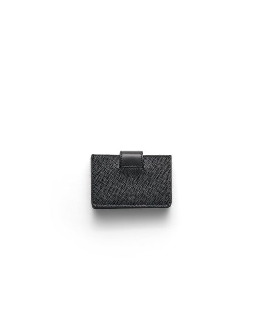Prada White Saffiano And Smooth Leather Card Holder