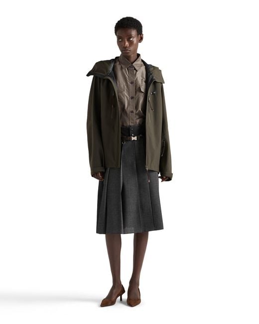 Prada Gray Short-Sleeved Taffeta Shirt