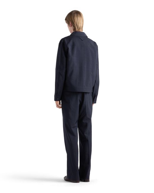 Prada Blue Mohair And Wool Blouson Jacket for men
