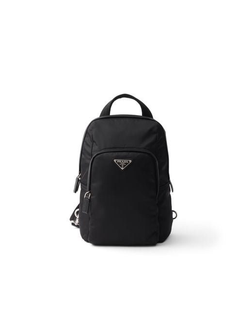 Prada Black Re-Nylon And Saffiano Leather Backpack for men