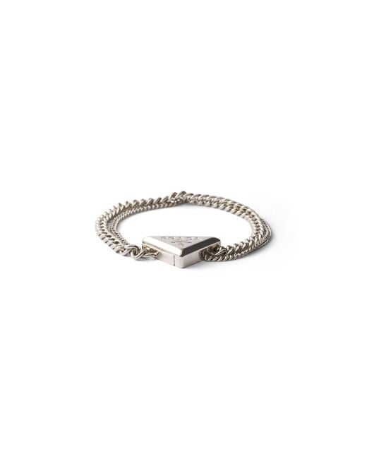 Prada White Metal Bracelet for men