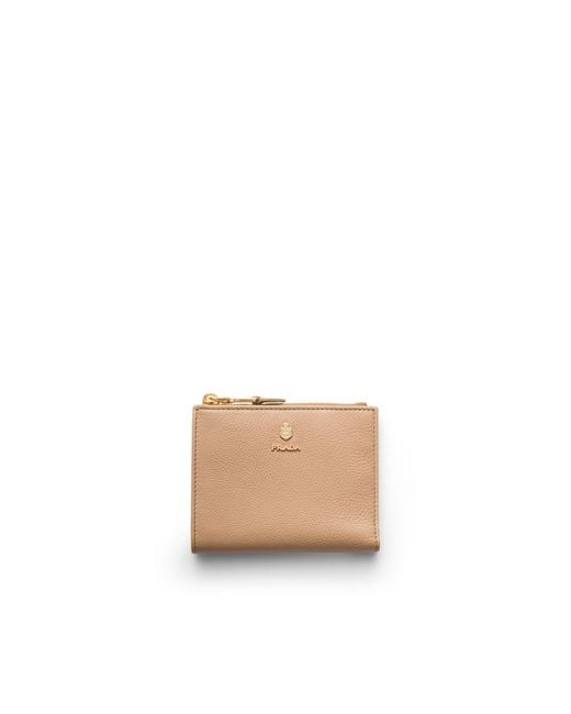 Prada White Small Leather Wallet, Sand