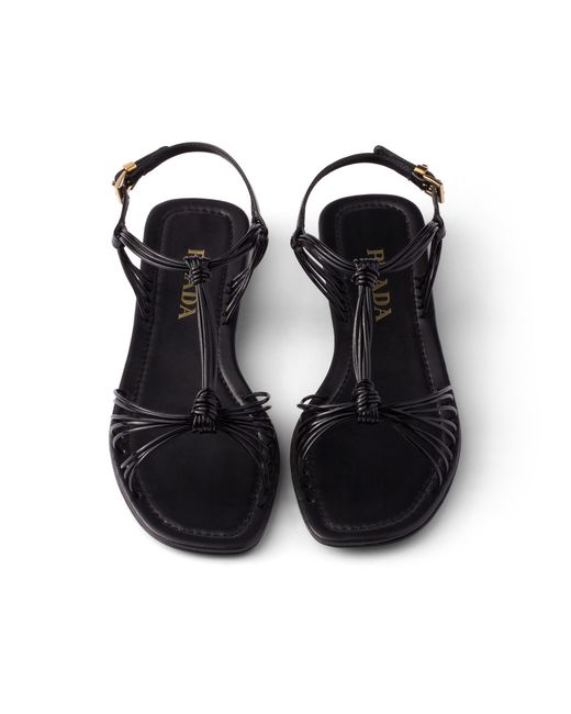 Prada White Patent Leather Sandals