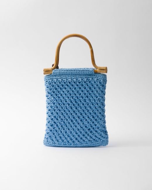 Prada Blue Mini Crochet Handbag