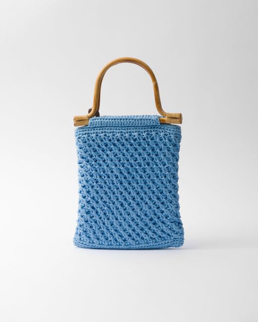 Prada Cotton Crochet Mini-Handbag in Blue | Lyst