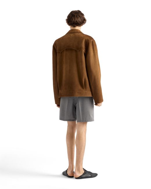 Leather Jackets Prada de hombre de color Brown