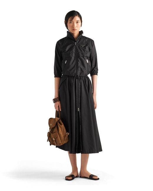 Prada Black Cropped Re-Nylon Light Jacket