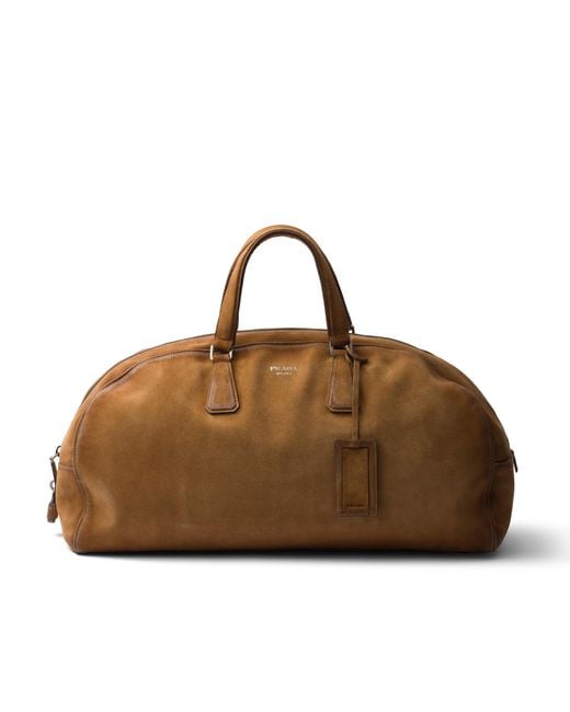 Prada Brown Suede Duffle Bag