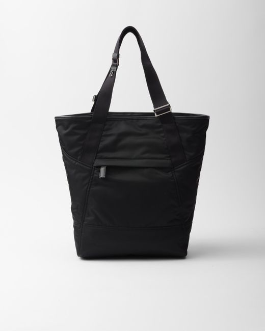 Prada Black Re-Nylon And Leather Tote Bag for men