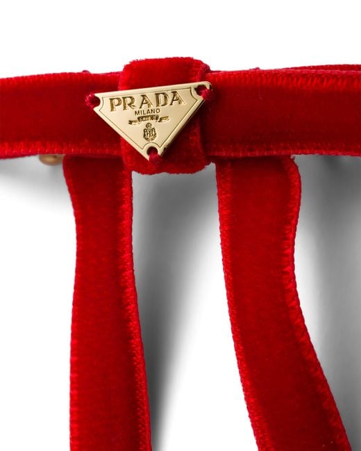 Prada Red Velvet Hair Clip