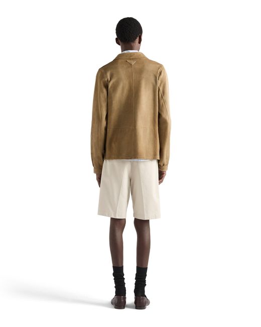 Prada White Cotton Bermudas, Limestone for men