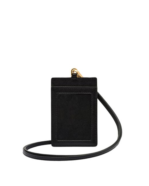 Prada White Saffiano Leather Badge Holder