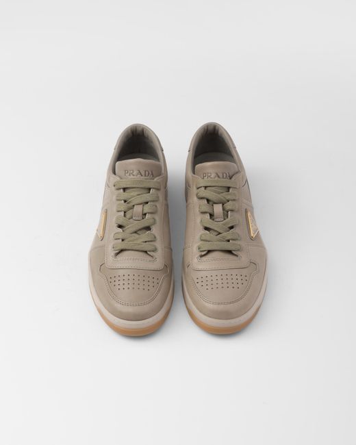Prada White Downtown Nappa Leather Sneakers for men