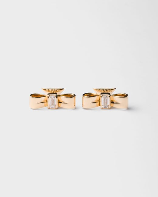 Prada White Eternal Bow Earrings