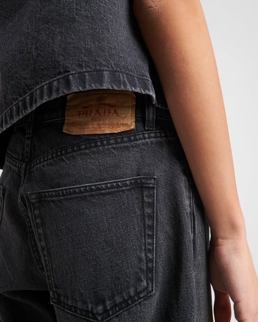 Prada Five-Pocket-Jeans Aus Denim in Gray für Herren