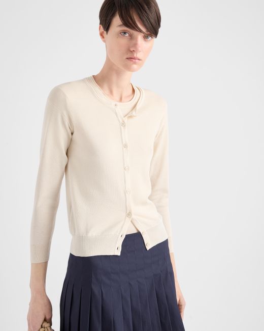 Maglia Cardigan di Prada in White