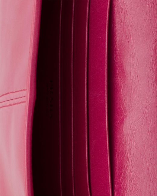 Prada Pink Leather Wallet With Shoulder Strap, Peony