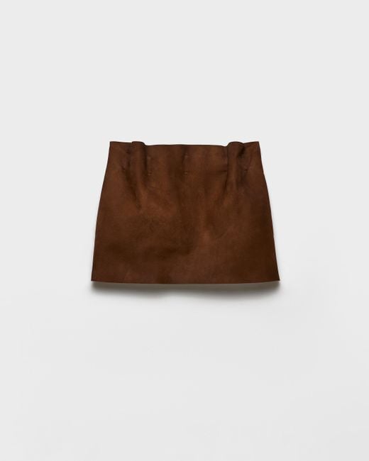 Prada Brown Suede Miniskirt