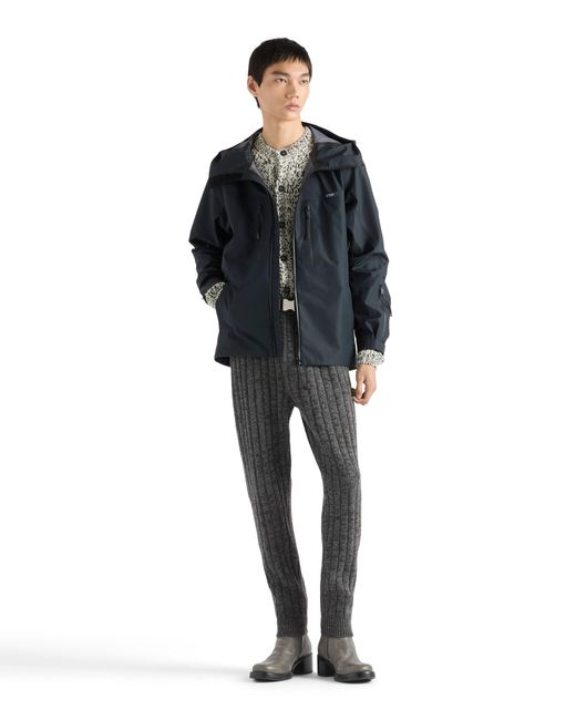 Prada Gray Wool And Cashmere Pants for men