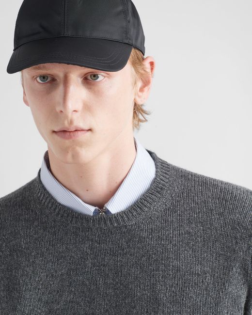 Prada Gray Cashmere Crew-neck Sweater for men