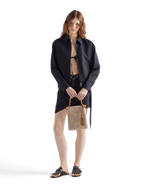 Prada Blue Kid Mohair Blouson Jacket