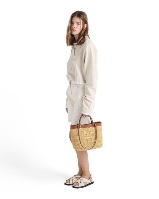 Borsa Shopping Small di Prada in Metallic