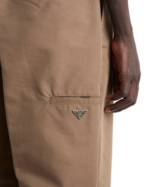 Prada Brown Technical Canvas Pants for men