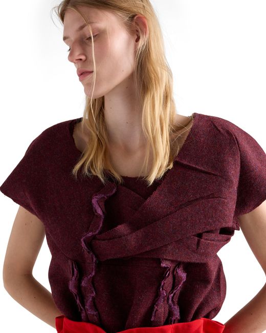 Prada Red Shetland Wool Top