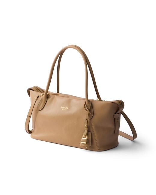 Borsa Shopping Ouvert Large di Prada in White