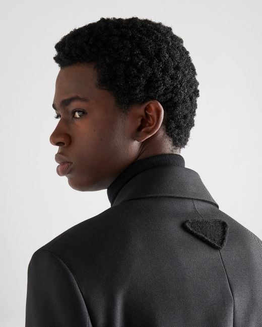 Prada Black Single-Breasted Mohair Wool Jacket for men