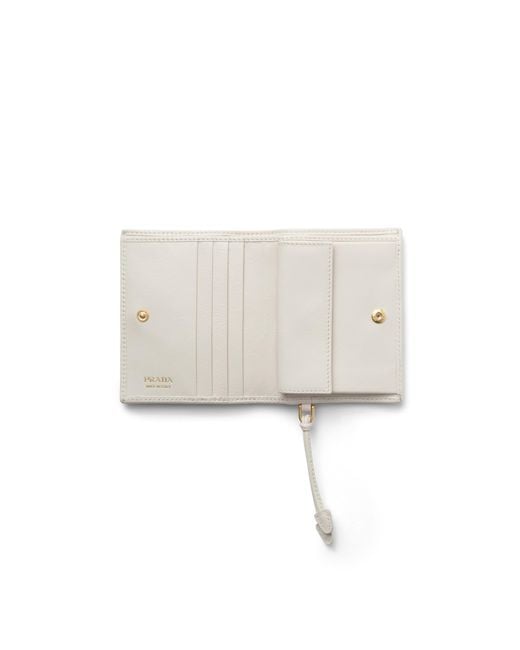 Prada White Small Leather Wallet