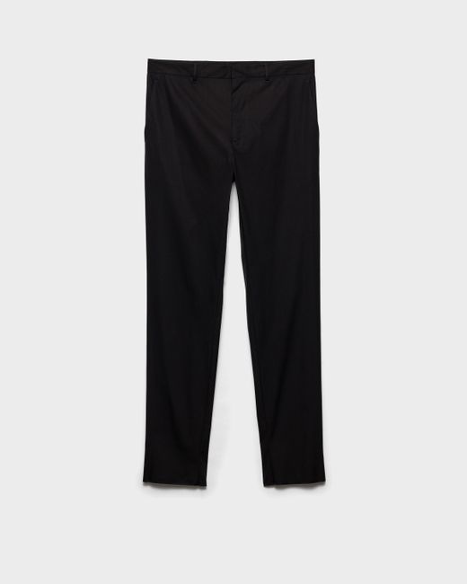 Pantalon En Popeline Stretch Prada pour homme en coloris Black