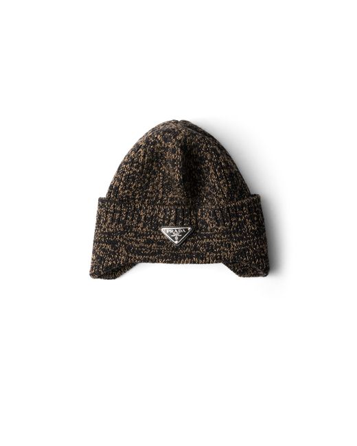 Prada Brown Mélange Wool Beanie for men