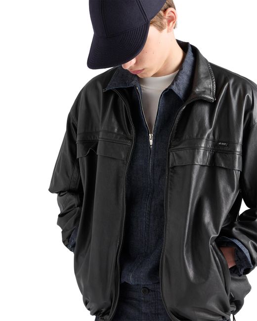 Prada Black Nappa Leather Jacket for men