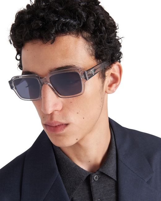 Prada Blue Sunglasses With Logo for men
