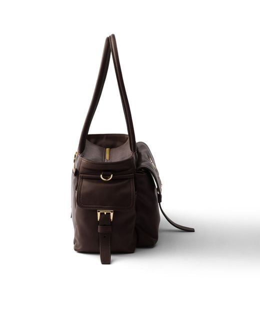 Bolso Tote Explore De Napa Mediano, Mujer Prada de color Black