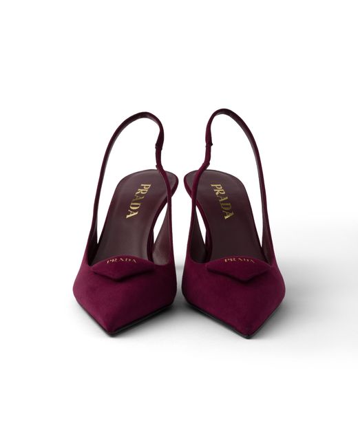 Prada Purple Suede Slingback Pumps