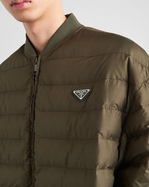 Prada Green Technical Fabric Down Jacket for men