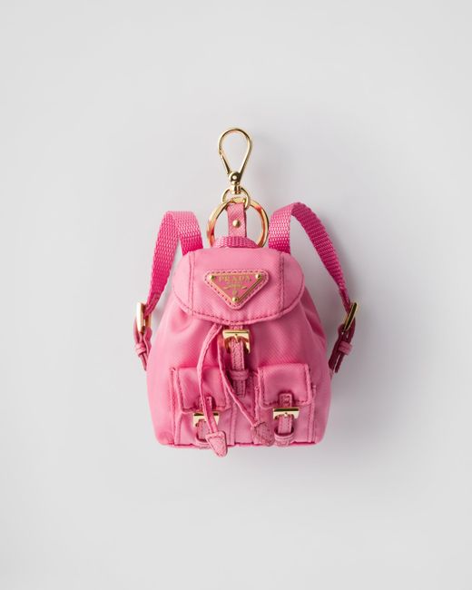 Ciondolo Da Borsa Mini Icon di Prada in Pink