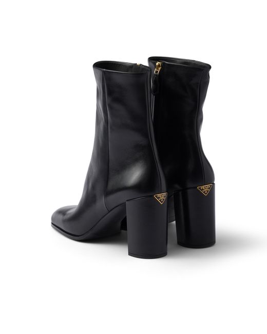 Prada Black Leather Booties