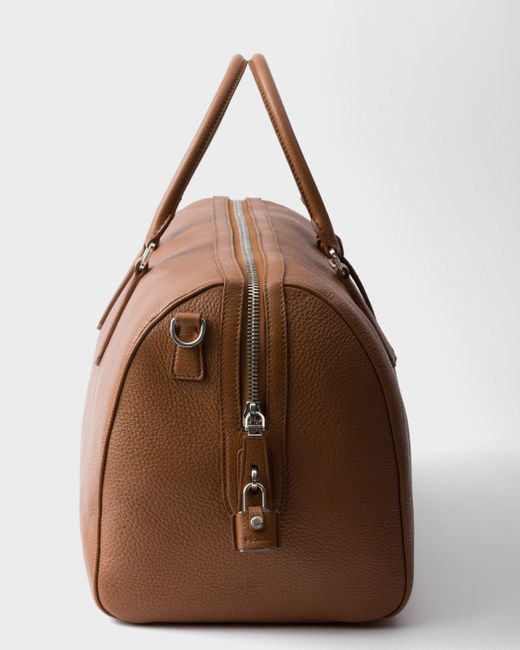Prada Brown Leather Duffel Bag