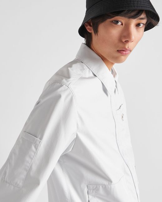 Prada White Re-nylon Blouson Jacket for men