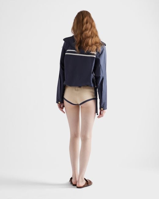 Prada Blue Blousonjacke Aus Leichtem Re-Nylon