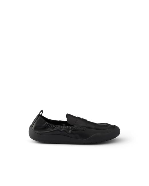 Prada Black Speedrock Leather Loafers, Size 5 for men
