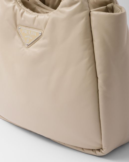 Prada Natural Medium Padded Soft Nappa Leather Bag