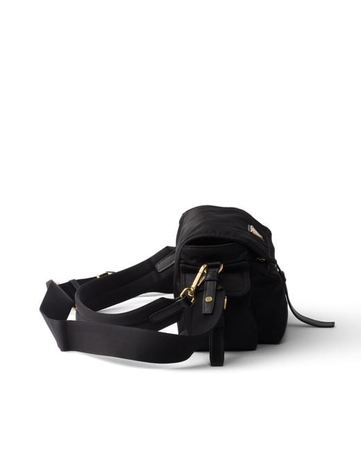 Prada Black Explore Medium Re-Nylon Shoulder Bag With Flap