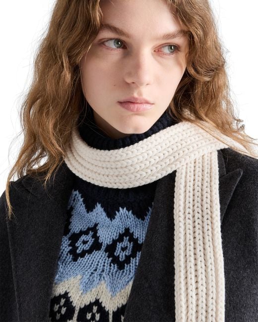 Prada White Wool Scarf