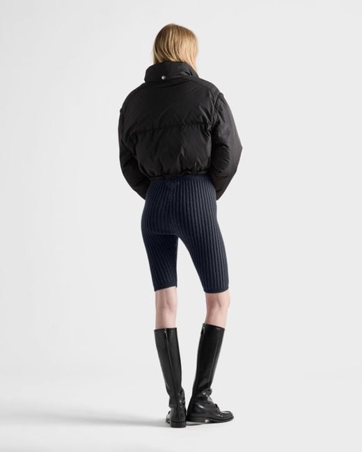 Prada Black Cropped Re-Nylon Down Jacket
